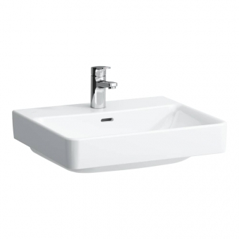 Praustuvas Laufen PRO S 550x465x95 mm, šlifuota apačia, su 1 anga maišytuvui viduryje 
